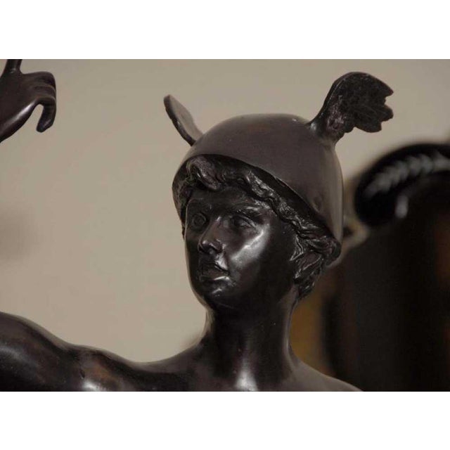 Italian Mecury Statue in Bronze For Sale - Image 11 of 16