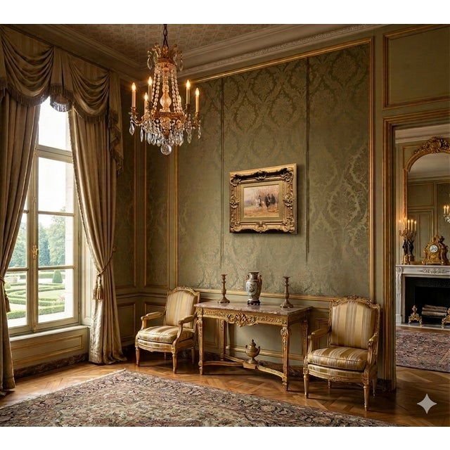 Raymond Desvarreux-Larpenteur -Napoleon on Horseback accompanied by his officers-Oil painting French Impressionist - Oil...