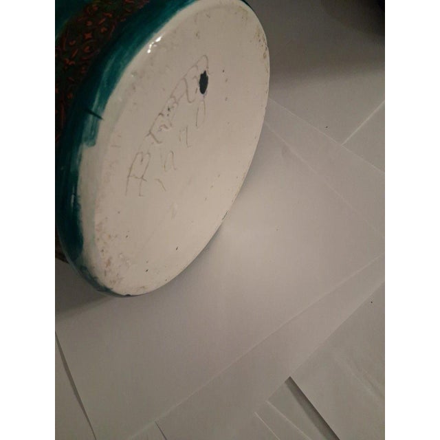 Vintage 1970 Ceramic 19 Inch Flower Pot Vase Umbrella Holder For Sale - Image 9 of 10