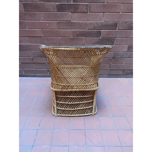 1970s Vintage Coastal Wicker Chair For Sale - Image 5 of 9