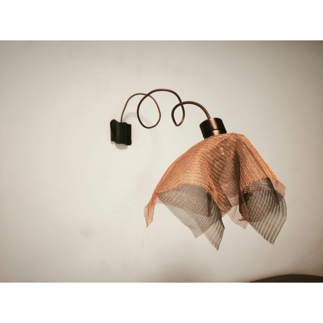 1980s Copper Pendant Lamp with Metal Handkerchiefs, 1980s For Sale - Image 5 of 18
