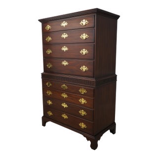 Henkel Harris Mahogany Model 177 Chippendale Perkins High Chest For Sale