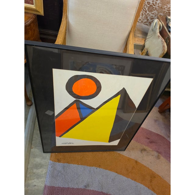 1970s Alexander Calder (1898-1976), "Pyramids and Sun" Framed Lithograph For Sale - Image 11 of 15