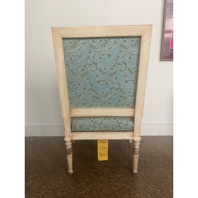 Wood Antique 19th Century Louis XVI Fauteuil Neoclassical French Accent Arm Chair For Sale - Image 7 of 8