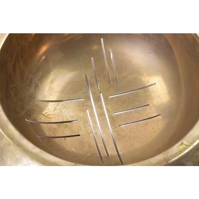 Modern Modernist Silver Bowl with Geometric Pierced Design, 1960s For Sale - Image 3 of 6