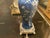 Late 19th Century Vintage Blue and White Cherry Blossom Porcelain Vase Lamp on Metal Base For Sale - Image 5 of 13