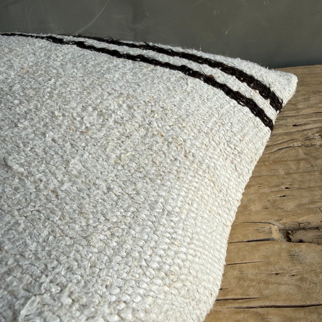 Vintage Rug Pillow Cover With Stripes For Sale In Los Angeles - Image 6 of 8