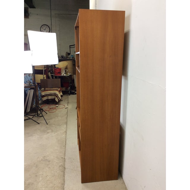 Danish Modern Teak Shelving Unit With Adjustable Shelves and Vertical Record Storage For Sale - Image 9 of 12