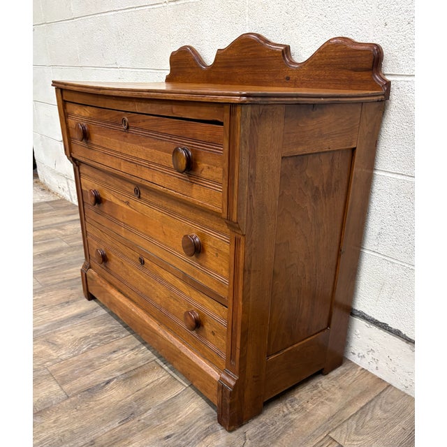 Wood Antique Victorian Dresser or Chest With Three Drawers For Sale - Image 7 of 9