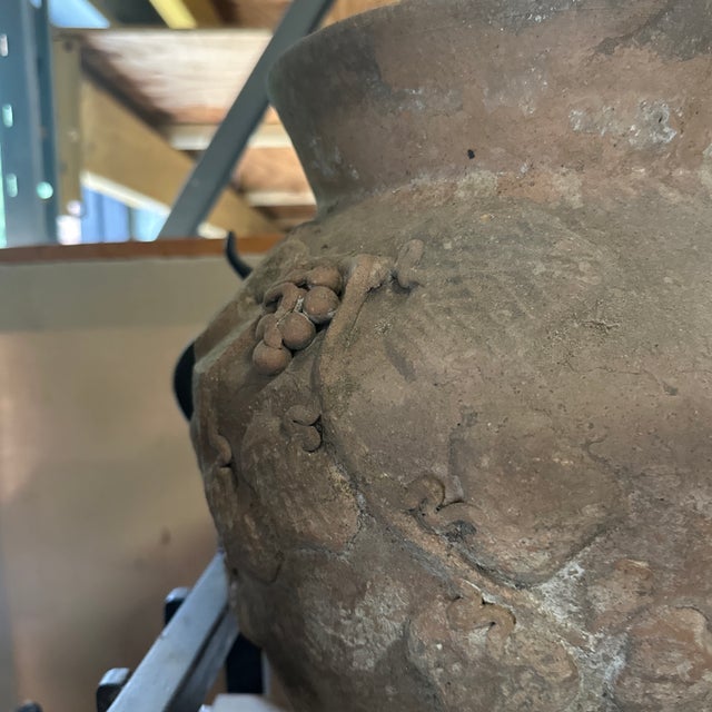 1970s Large Sculptural Vase/Planter With Foliage Accents For Sale - Image 4 of 7