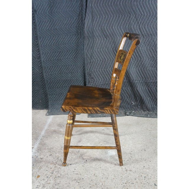 6 Vintage Nichols & Stone Co. Maple Hitchcock Style Stenciled Dining Chairs For Sale - Image 11 of 18