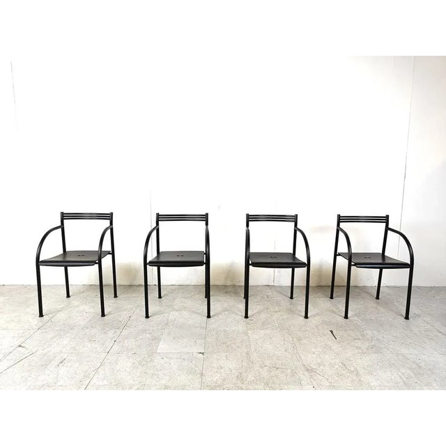 Metal Spanish Francesca Armchairs attributed to Philippe Starck for Baleri Italia, 1982, Set of 4 For Sale - Image 7 of 10