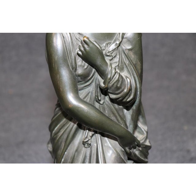 19th-C Neoclassical Bronze Figural Sculpture of a Draped Woman by Maclean For Sale - Image 9 of 12