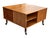 1960s 1960s Danish Lovig Square Coffee Table With Drawer, Open Shelves & Original Casters For Sale - Image 5 of 16