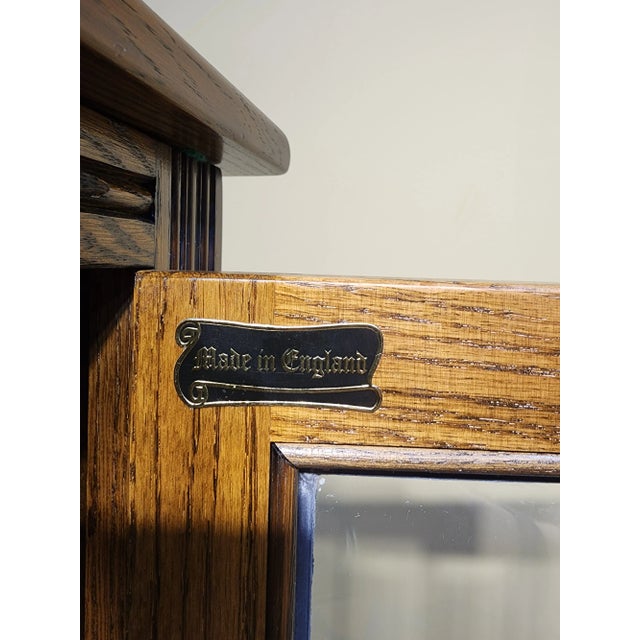 Mid 20th Century Old Charm Wood Brothers Solid Oak Entertainment Cabinet For Sale In Atlanta - Image 6 of 8