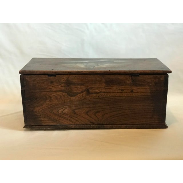 19th Century 19th Century English Dovetail Box With Ship Painting and Secret Draw For Sale - Image 5 of 13