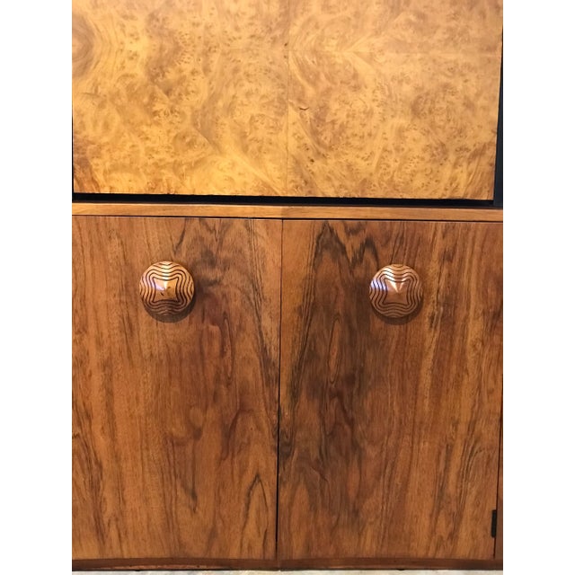 Herman Miller 1940s Gilbert Rohde Two Piece Secretary Cabinet in Mixed Woods For Sale - Image 4 of 11