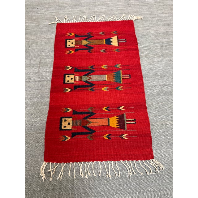 1ft 11in × 3ft 8in Southwestern Navajo Yei Russet Ancestor Area Rug For Sale In San Francisco - Image 6 of 11