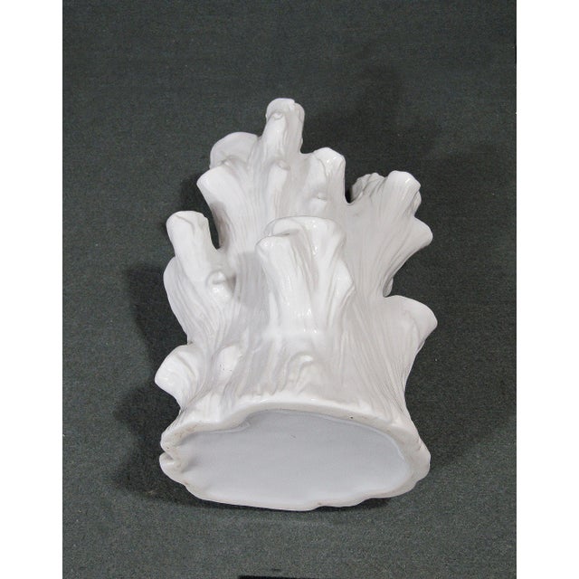 White Ceramic Faux Bois Tree Trunk Tulipiere Vase With 18 Openings Centerpiece For Sale - Image 10 of 10