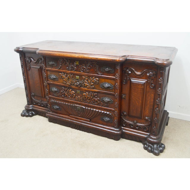 Antique Oak 1800's Sideboard For Sale In Philadelphia - Image 6 of 12