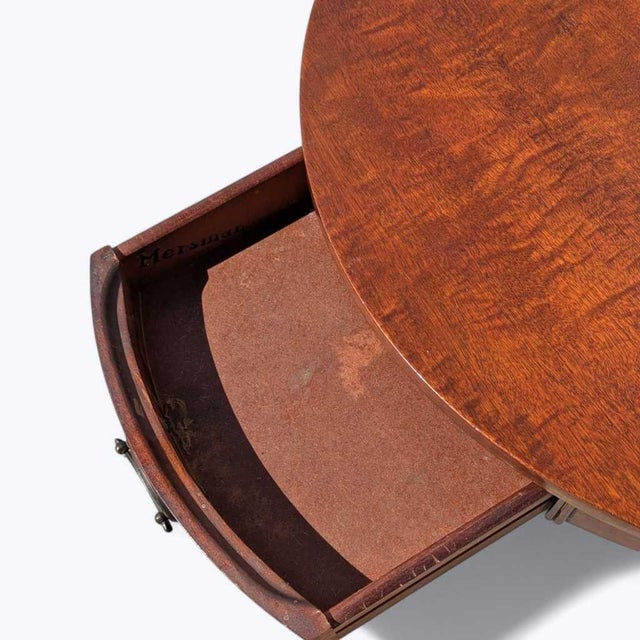 Mid-Century Mersman Round Wood Pedestal Side Table With Drawer For Sale - Image 10 of 17