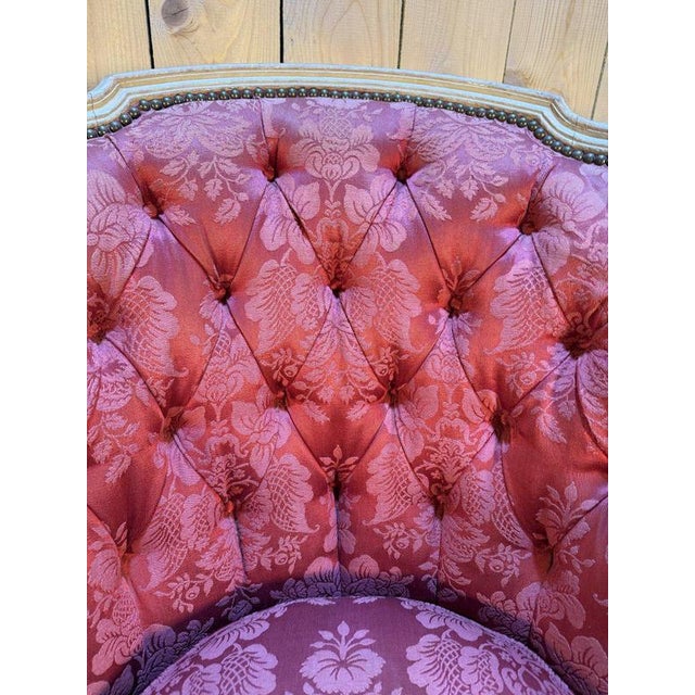 Gold Louis XV Style Gondola-Shaped Bergère Chairs in Painted Wood, Set of 2 For Sale - Image 8 of 9