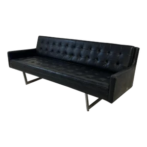Prestige Leather Sofa With Chrome Legs