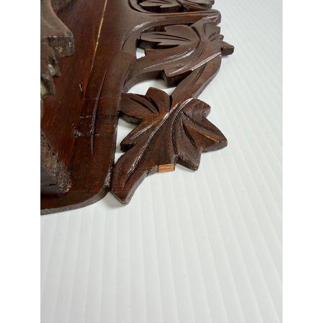 Large Antique Victorian Carved Wood Good Luck Wall Pocket Magazine Rack For Sale - Image 10 of 12