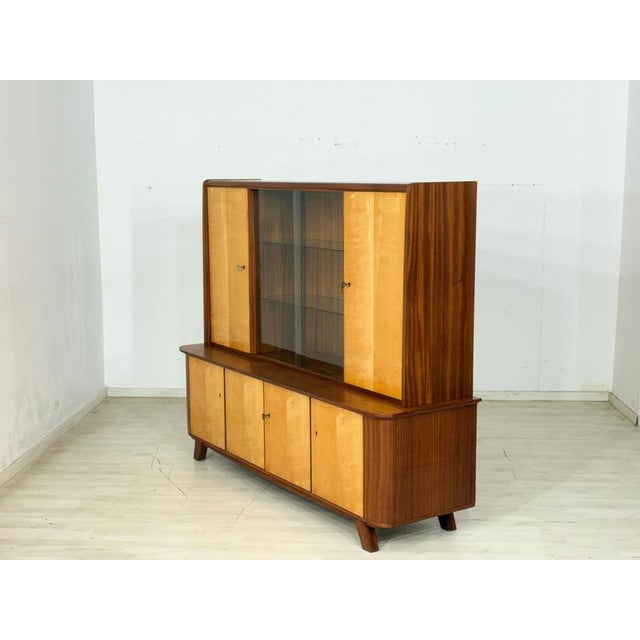 Vintage Bar Cabinet in Birch and Brass For Sale - Image 10 of 18