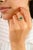 14k Gold Zambian Emerald & Diamond East to West Ring Size 5 For Sale In New York - Image 6 of 11