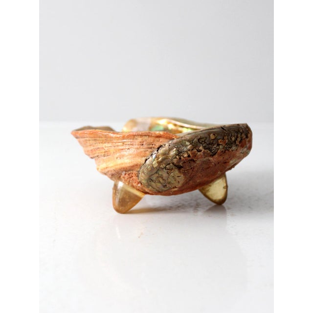 Mid Century Abalone Shell Footed Bowl For Sale - Image 4 of 11