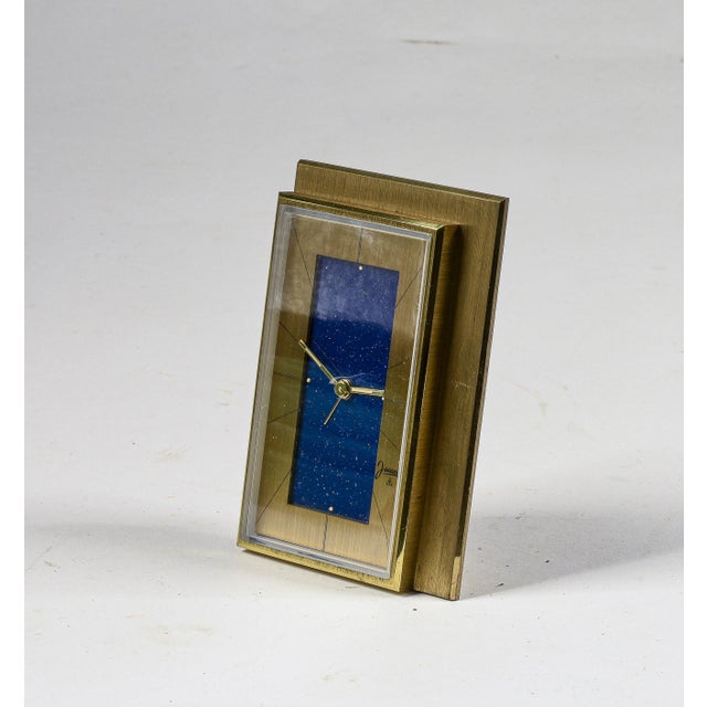 1950s Table Clock in Gilt Metal with Original Chime from Jaccard, 1950s For Sale - Image 5 of 8