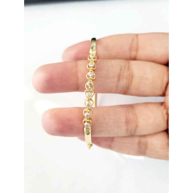 Contemporary Heart Shaped Diamond Bangle For Sale - Image 3 of 5