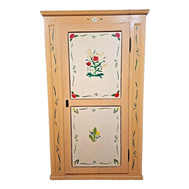 Traditional Folk Cabinet in Wood For Sale