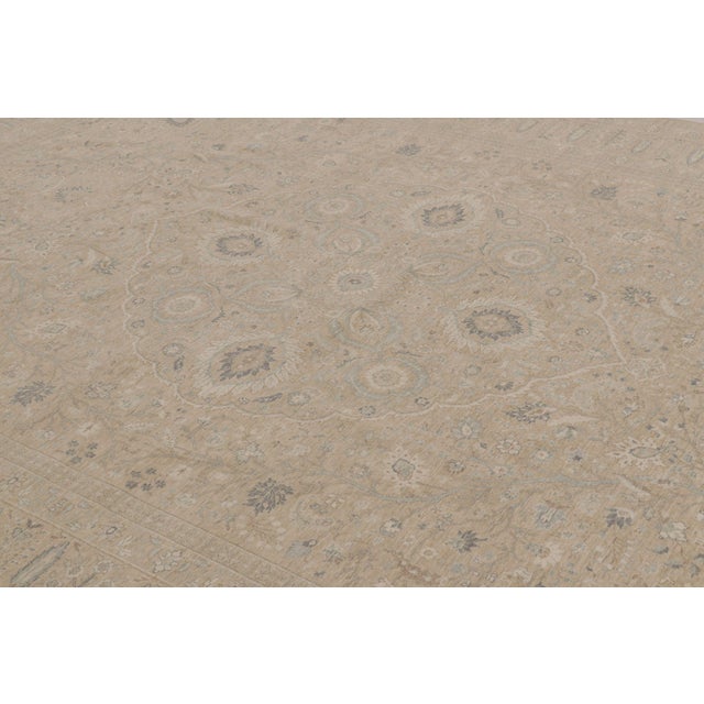 Rug & Kilim Rug & Kilim’s Oushak-Inspired Rug, Creamy Beige With Blue Floral Patterns For Sale - Image 4 of 10