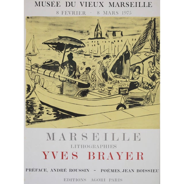 French vintage exhibition poster for yves brayer (1975). Newly framed, the poster announces an exhibition of the...