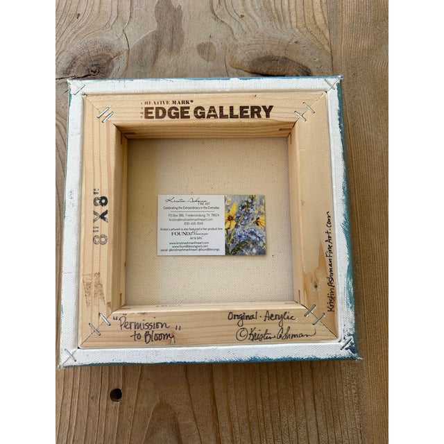 Textile Roses Still Life Blue Willow Vase “Permission to Bloom” Original Painting by Kristin Ashman For Sale - Image 7 of 8