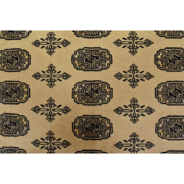 Beige Bokhara Rug 5’2” X 7’8” Beige Wool Tribal Hand-Knotted Oriental Carpet For Sale - Image 8 of 12