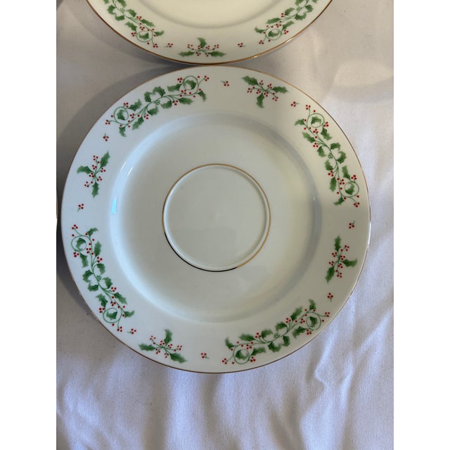 Red Vintage Gibson Everyday "Christmas Holly" Cup and Saucer Set of 6 For Sale - Image 8 of 11