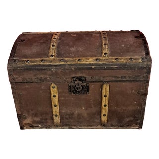 Antique Travel Trunk in Wood, 1890s For Sale