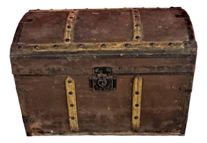Antique Travel Trunk in Wood, 1890s