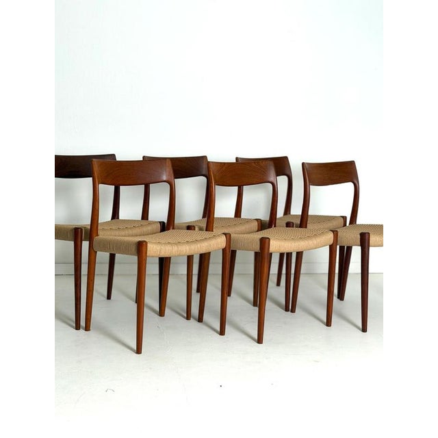 Model 77 Chairs by N. O. Møller for J.L. Møllers, 1950s, Set of 6 For Sale - Image 3 of 11
