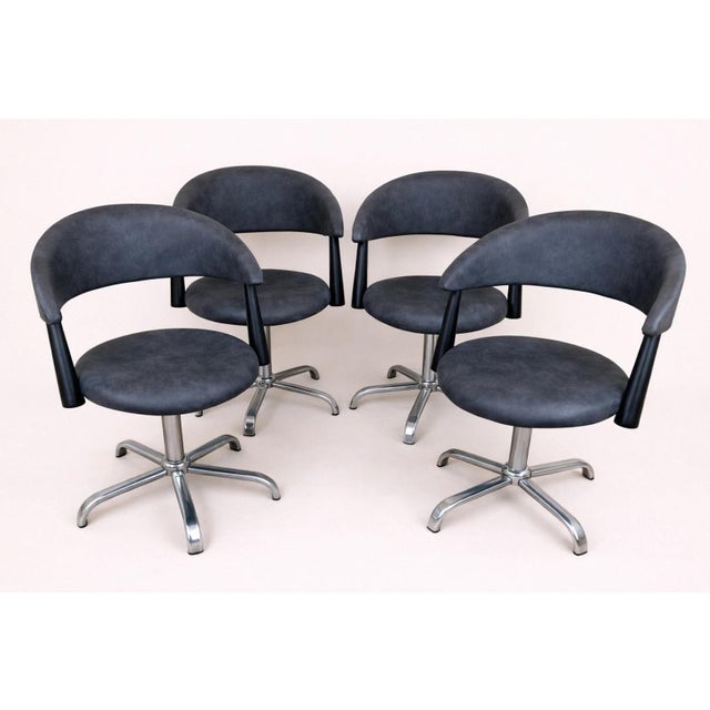 Metal Vintage Armchairs, 1980s, Set of 4 For Sale - Image 7 of 7
