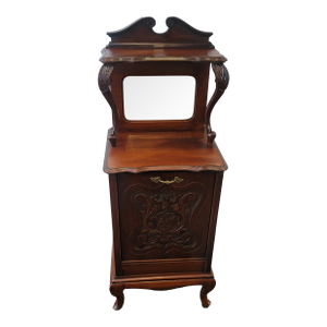 Antique Victorian Eastlake Coal Bin Coal Scuttle Night Stand Trash Can