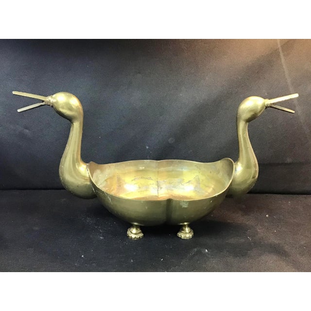 Antique Brass Vase With Duck Handles and Feet For Sale - Image 9 of 9