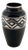 French Art Deco Black Vase With Geometric Pattern in Silver For Sale