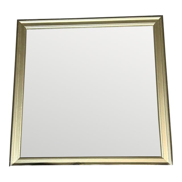 Transitional Champagne Silver Square Wall Mirror For Sale