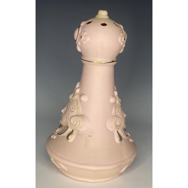 Ceramic Rare Antique Schafer & Vater Pink Bisque Porcelain Figural Lady Hatpin Holder For Sale - Image 7 of 12
