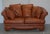 Set of Small Aged Tan Brown Leather Sofa & Matching Armchair For Sale - Image 3 of 18