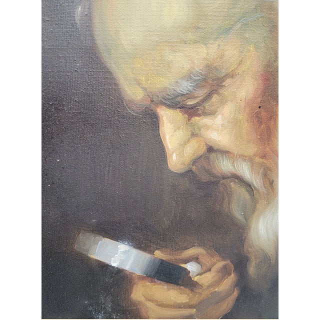 Antique Painting in Style of ”The Collector”, Signed by Navarro For Sale In Chicago - Image 6 of 8